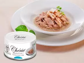 Консервы PETTRIC Cherie Hairball для кошек для вывода шерсти тунец с окунем в подливе Tuna topping snapper in gravy 9491