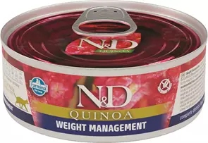 Консервы FARMINA ND CAT QUINOA WEIGHT MANAGEMENT для взрослых кошек с ягненком и киноа для контроля веса