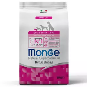Сухой корм MONGE Daily Line для щенков миниатюрных пород с курицей Extra Small Puppy/Junior