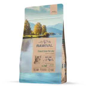 Беззерновой сухой корм RAWIVAL для котят из утки и индейки Finest from the Sky Kitten Duck &amp; Turkey